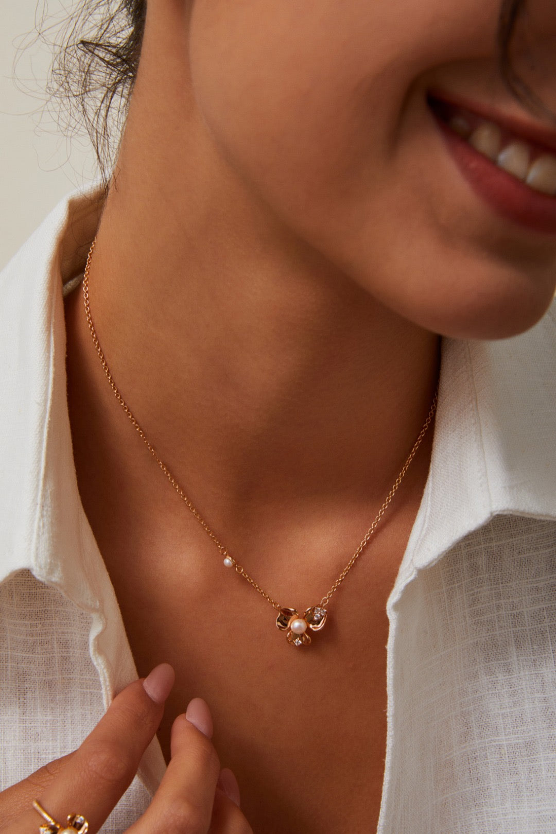 Floral Petal Zirconia Jewelry Set – Necklace, Earrings & Ring for Women, Elegant Gift, Dainty Flower Design, Bridesmaid Jewelry, Wedding Accessories