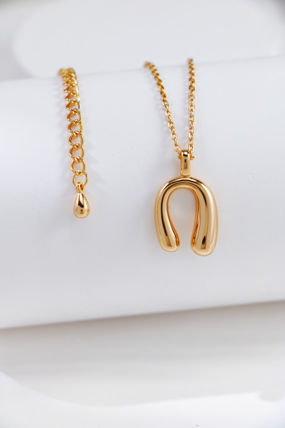 Lucky Horseshoe Jewelry Set – Handmade Gold Necklace and Matching Earrings for Women, Gift for Her, Minimalist Elegant Design