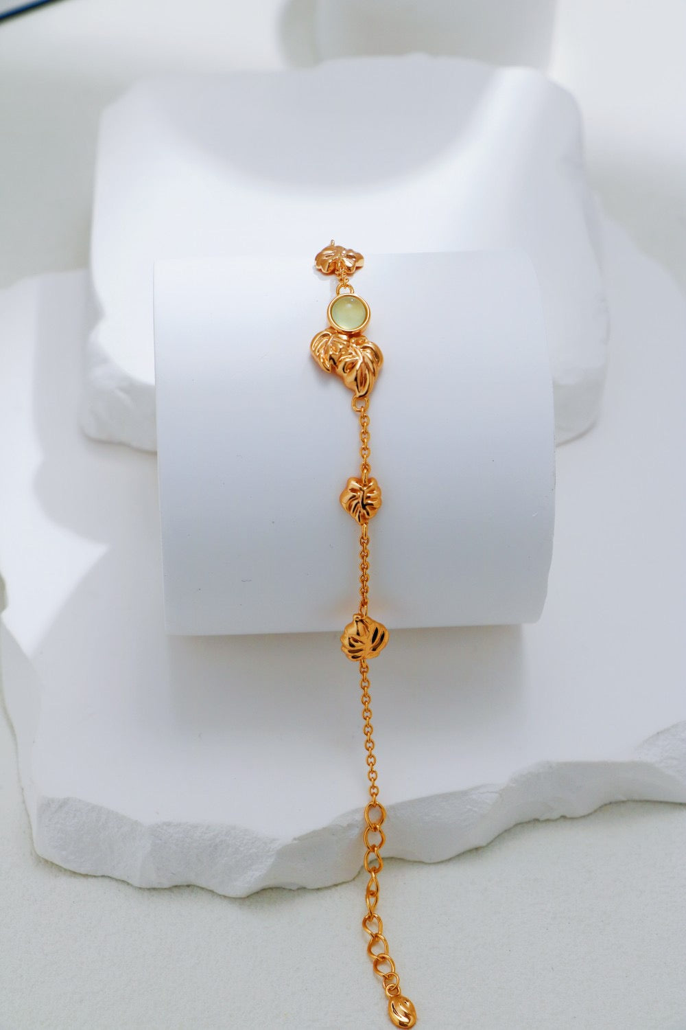 Handmade Calla Lily Chalcedony Jewelry Set Women Necklace Earrings Ring
