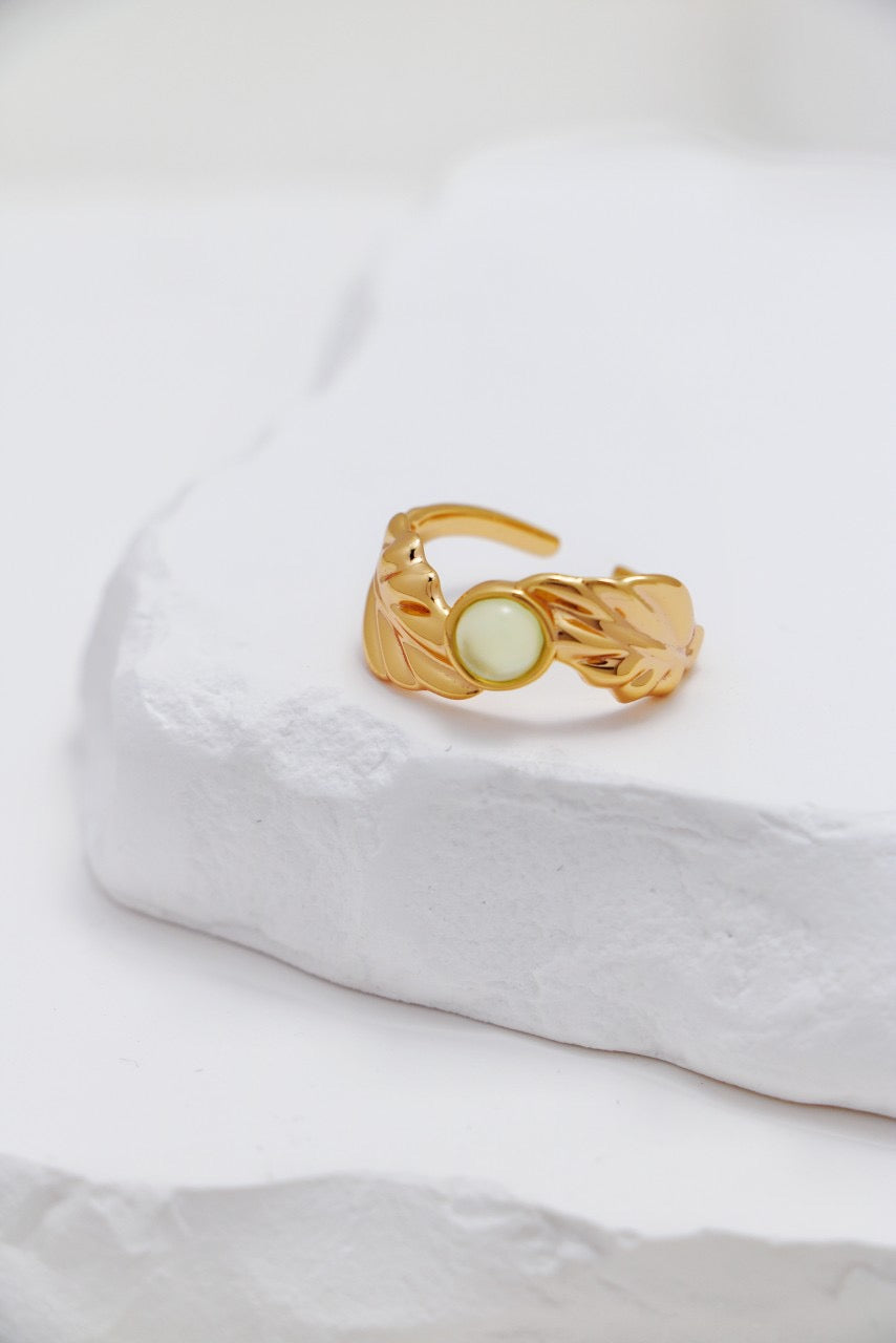 Handmade Calla Lily Chalcedony Jewelry Set Women Necklace Earrings Ring