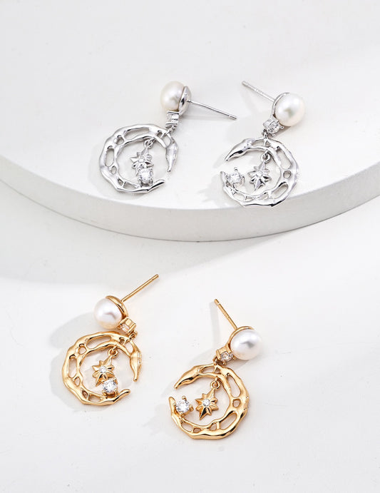Star and Moon Earrings