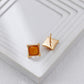 Golden Amber Earrings and Necklace Set