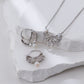Fan-Shaped Pearl Pendant Earrings and Necklace Set