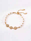 Coin-Shaped Pearl Bracelet