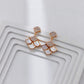 Mother of Pearl Zircon Layered Earrings and Necklace Set