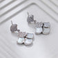 Mother of Pearl Zircon Layered Earrings and Necklace Set