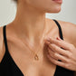 Lucky Horseshoe Jewelry Set – Handmade Gold Necklace and Matching Earrings for Women, Gift for Her, Minimalist Elegant Design