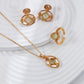 Grape Chalcedony Jewelry Set Necklace Earrings Ring Handmade Gemstone Gift