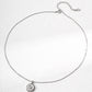 Silver necklace with a pendant on a white background